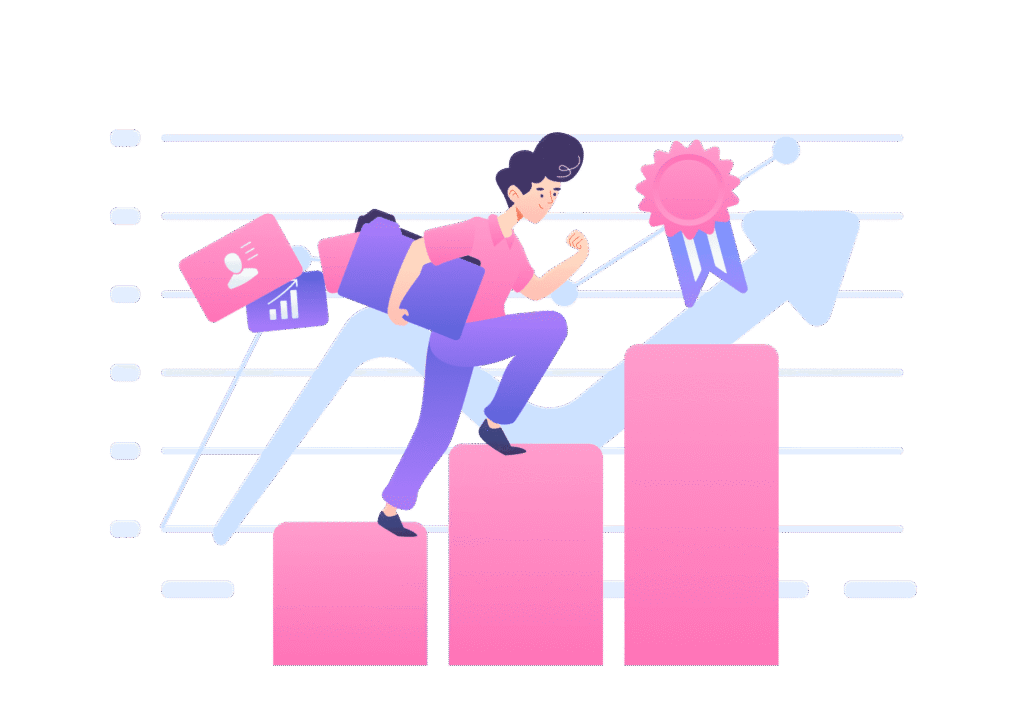 Digital marketing strategy connecting businesses to customers online.